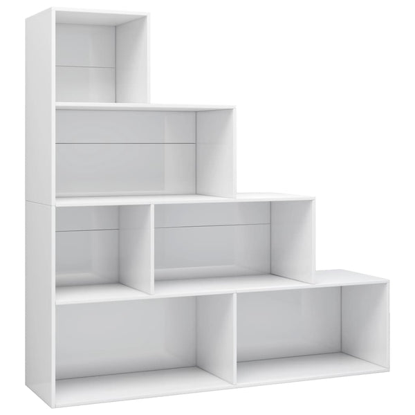 Hochglanz Bücherregal Raumteiler Weiß 155x160 cm