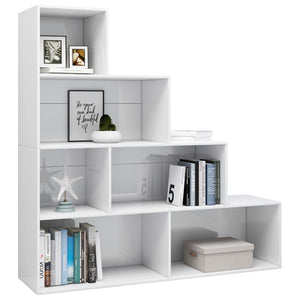 Hochglanz Bücherregal Raumteiler Weiß 155x160 cm