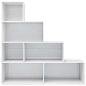 Hochglanz Bücherregal Raumteiler Weiß 155x160 cm