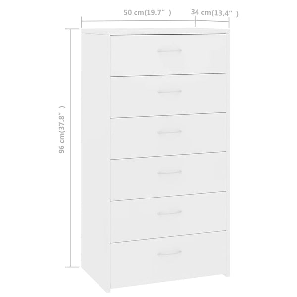 Weißes Sideboard mit 6 Schubladen