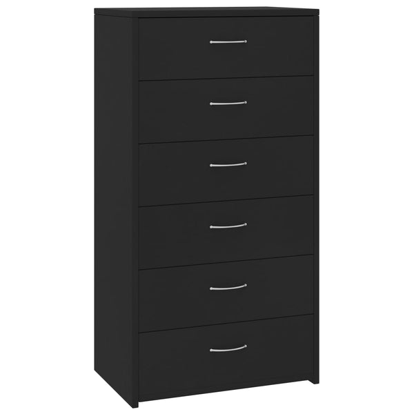Schwarzes Sideboard mit 6 Schubladen
