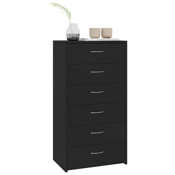Schwarzes Sideboard mit 6 Schubladen