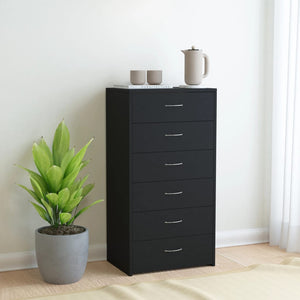 Schwarzes Sideboard mit 6 Schubladen