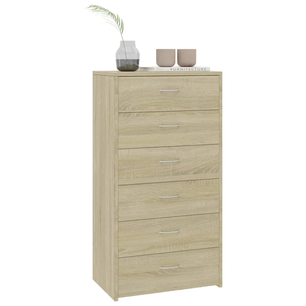 Sideboard Sonoma-Eiche mit 6 Schubladen