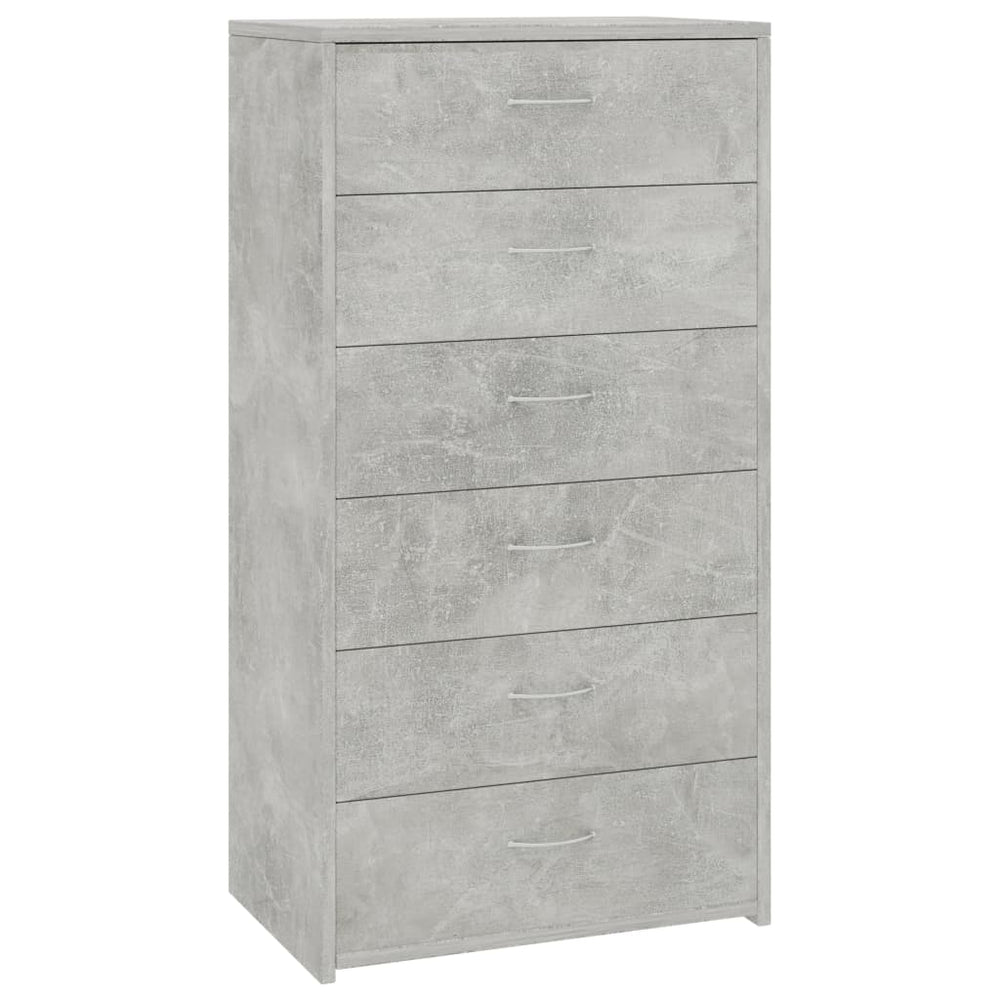 Betongraues Sideboard mit 6 Schubladen