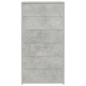 Betongraues Sideboard mit 6 Schubladen