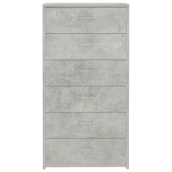 Betongraues Sideboard mit 6 Schubladen