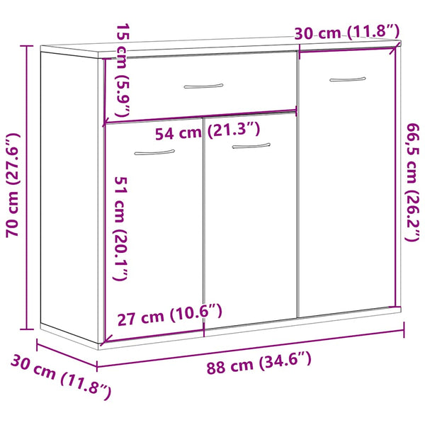 Betongraues Sideboard 88 cm