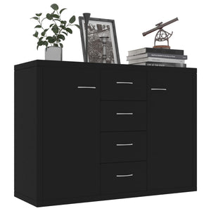 Schwarzes Sideboard 88 cm Holz