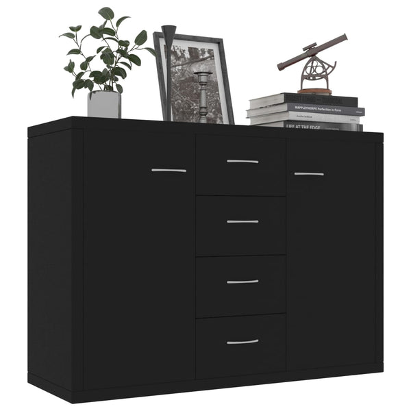 Schwarzes Sideboard 88 cm Holz