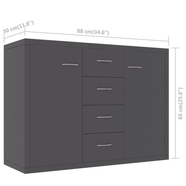 Graues Sideboard 88x30x65cm