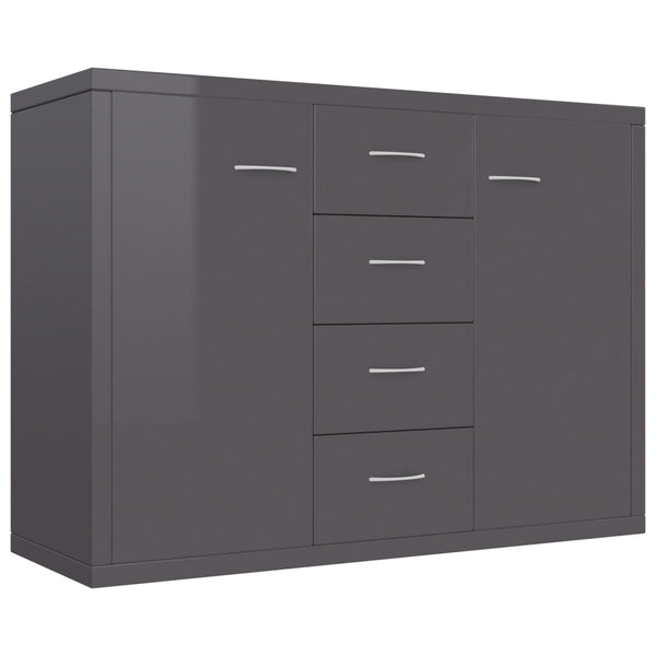 Hochglanz Grau Sideboard 88x30x65cm