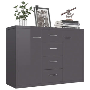 Hochglanz Grau Sideboard 88x30x65cm