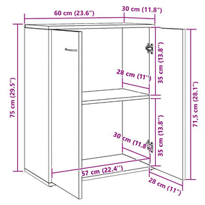 Schwarzes Sideboard 60 cm