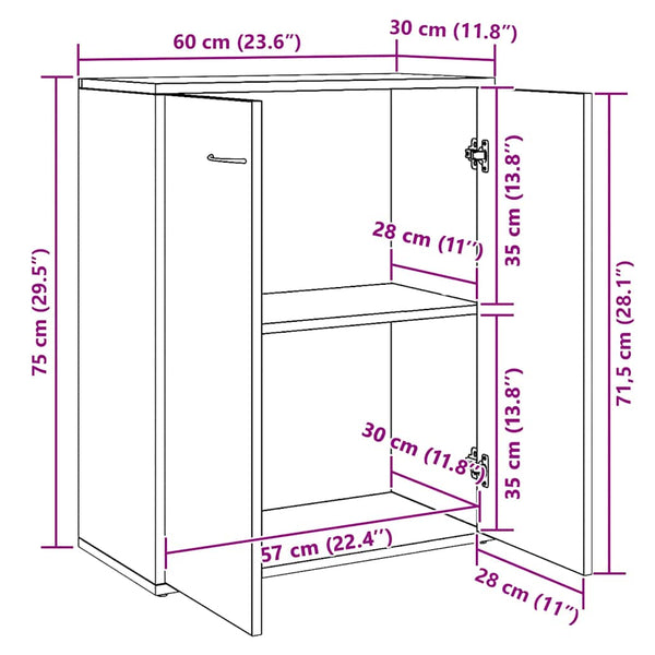 Sideboard Sonoma Eiche 60 cm