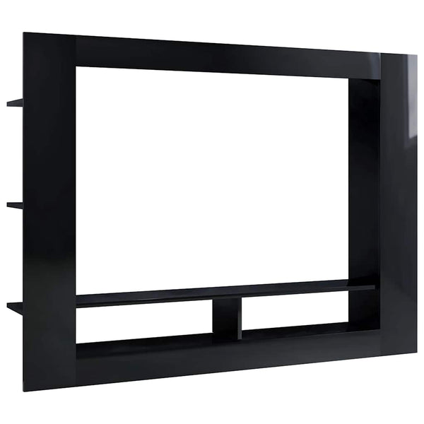 TV-Schrank Hochglanz Schwarz 152 cm