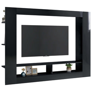 TV-Schrank Hochglanz Schwarz 152 cm