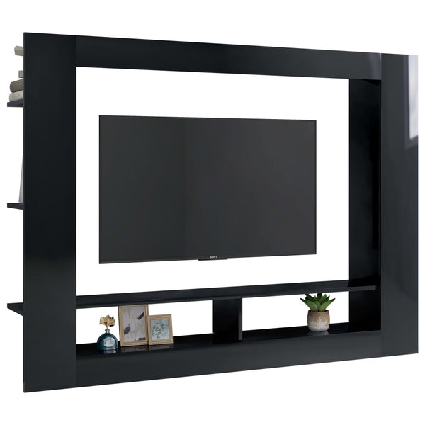 TV-Schrank Hochglanz Schwarz 152 cm