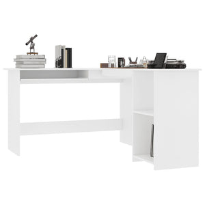 L-Form Eckschreibtisch Weiß 120x140 cm