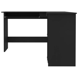 Schwarzer L-Form Eckschreibtisch 120x140 cm