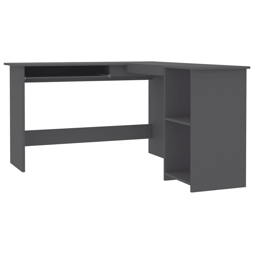 L-Form Eckschreibtisch Grau 120x140 cm