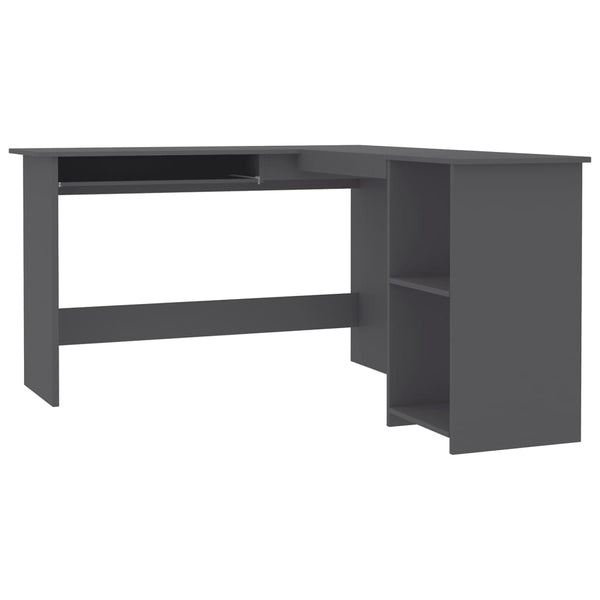 L-Form Eckschreibtisch Grau 120x140 cm