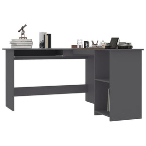 L-Form Eckschreibtisch Grau 120x140 cm