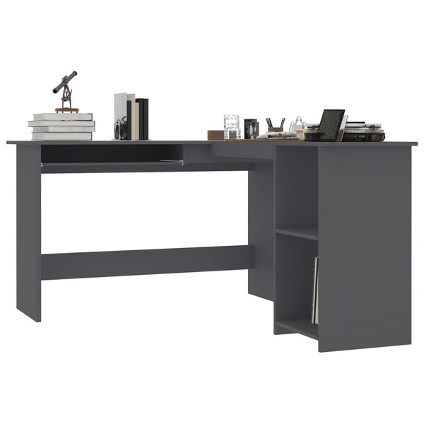 L-Form Eckschreibtisch Grau 120x140 cm