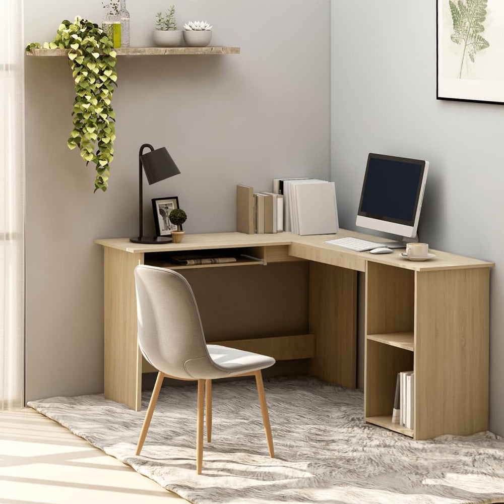 vidaXL Bureau d'angle en L Chêne Sonoma 120x140x75 cm Bois d'ingénierie
