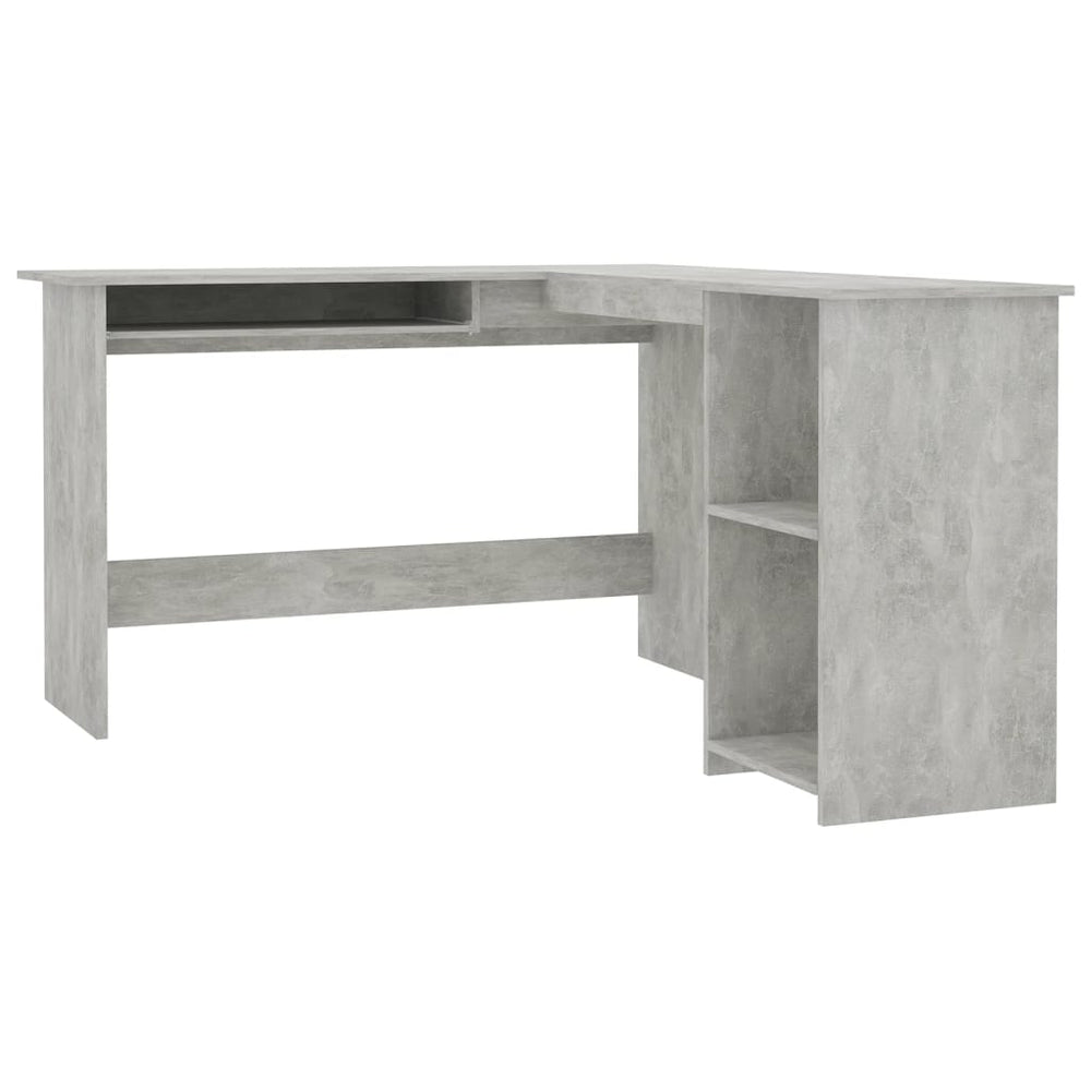 L-Form Eckschreibtisch Betongrau 120x140 cm