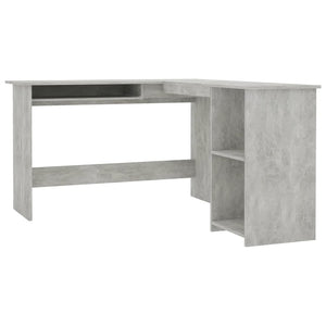 L-Form Eckschreibtisch Betongrau 120x140 cm