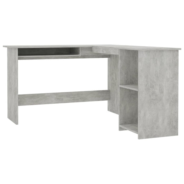 L-Form Eckschreibtisch Betongrau 120x140 cm