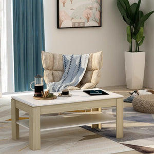 Couchtisch Weiß Sonoma-Eiche 110x60 cm