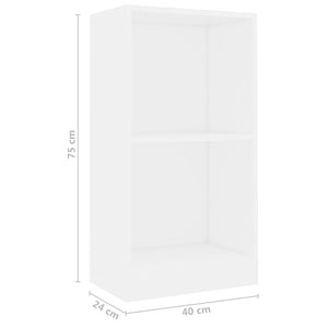 Weißes Bücherregal 40x24x75 cm
