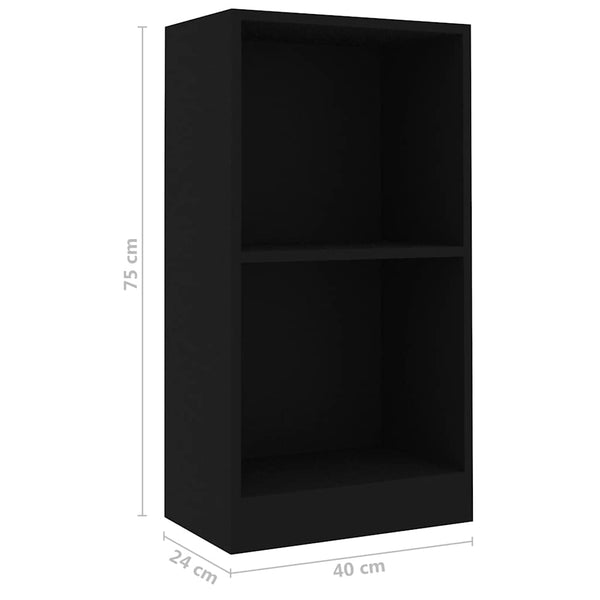 Schwarzes Bücherregal 40x24x75 cm