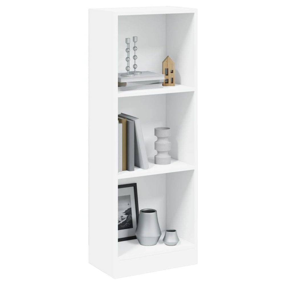 Bücherregal Weiß, 3 Fächer, 40x109 cm