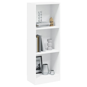Bücherregal Weiß, 3 Fächer, 40x109 cm