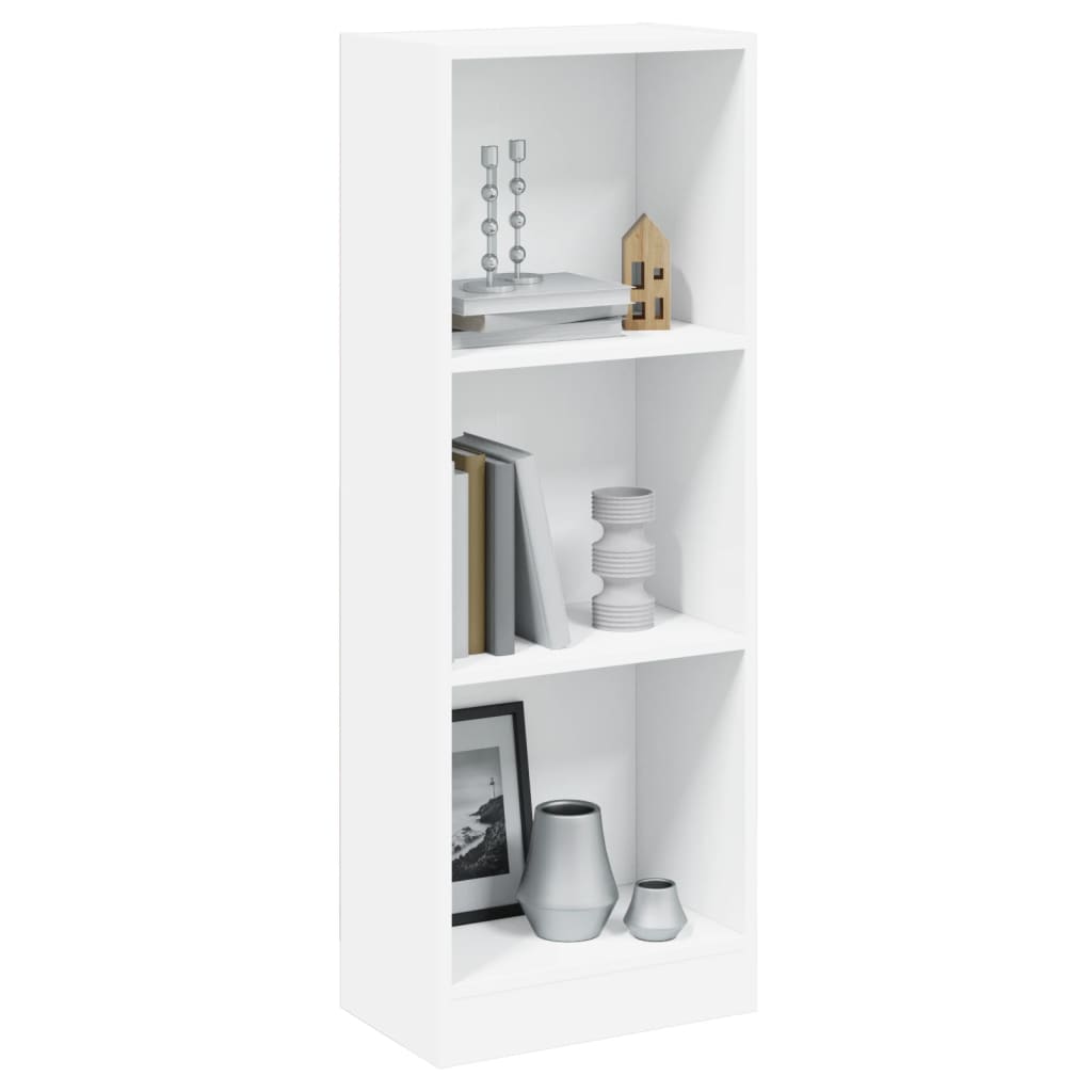Bücherregal Weiß, 3 Fächer, 40x109 cm