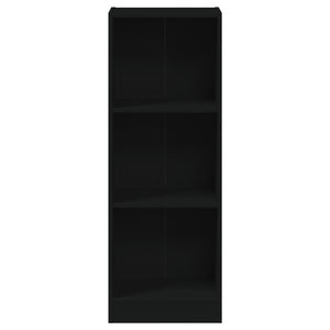 Schwarzes Bücherregal mit 3 Fächern