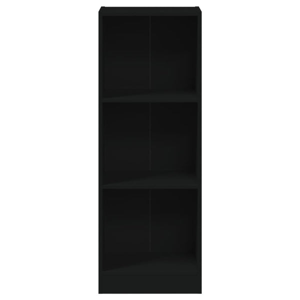 Schwarzes Bücherregal mit 3 Fächern