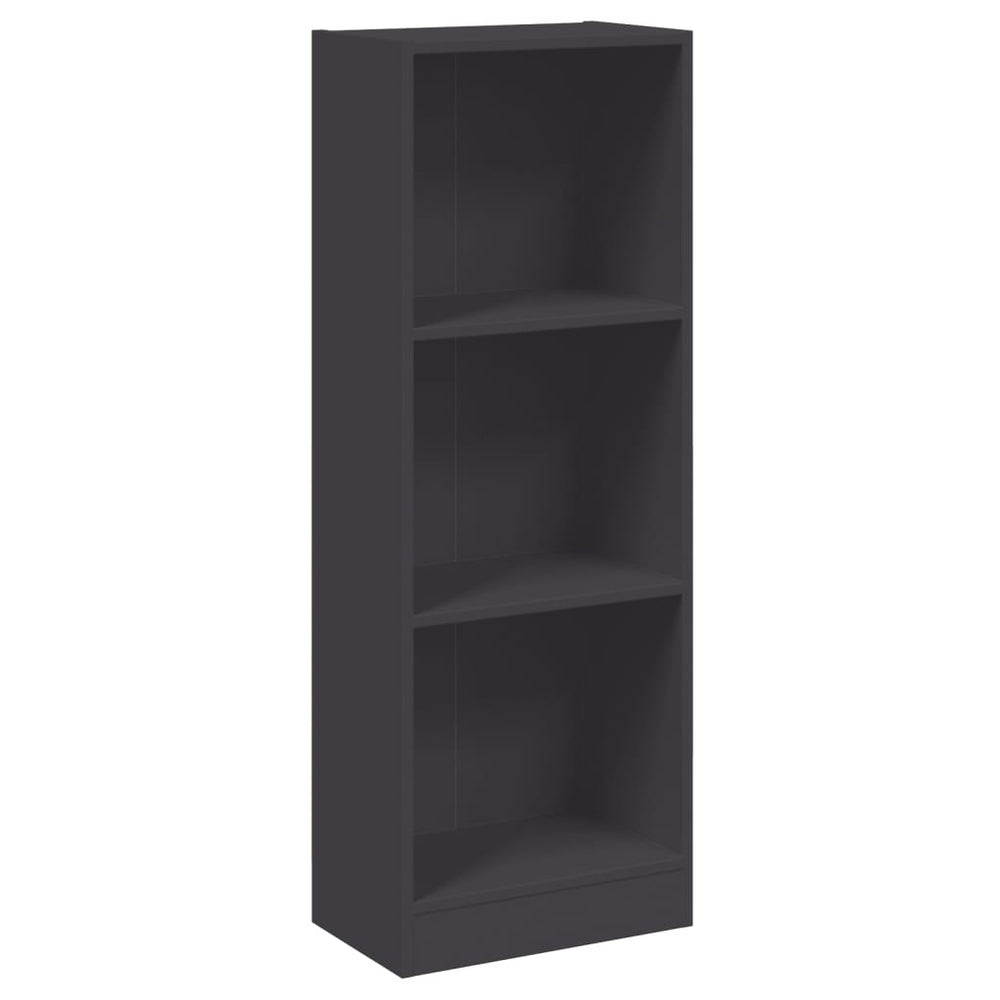 Graues Bücherregal mit 3 Fächern
