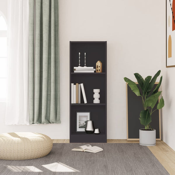 Graues Bücherregal mit 3 Fächern