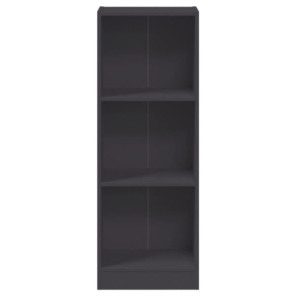 Graues Bücherregal mit 3 Fächern