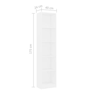 Weißes Bücherregal mit 5 Fächern
