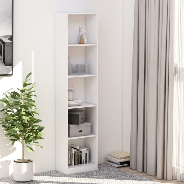 Weißes Bücherregal mit 5 Fächern