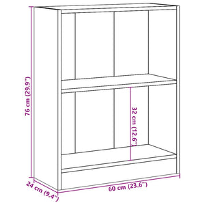 Weißes Bücherregal 60x24x76 cm