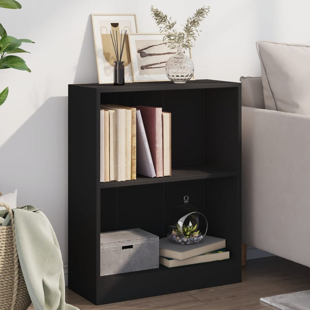 Schwarzes Bücherregal 60x24x76 cm