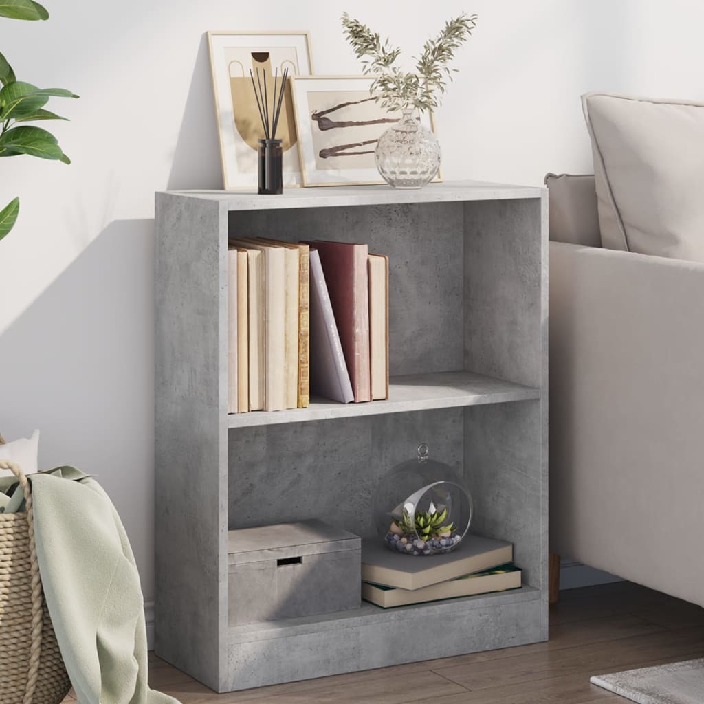 Betongraues Bücherregal 60x24x76 cm