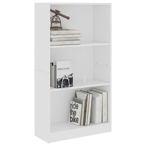 Weißes Bücherregal mit 3 Fächern