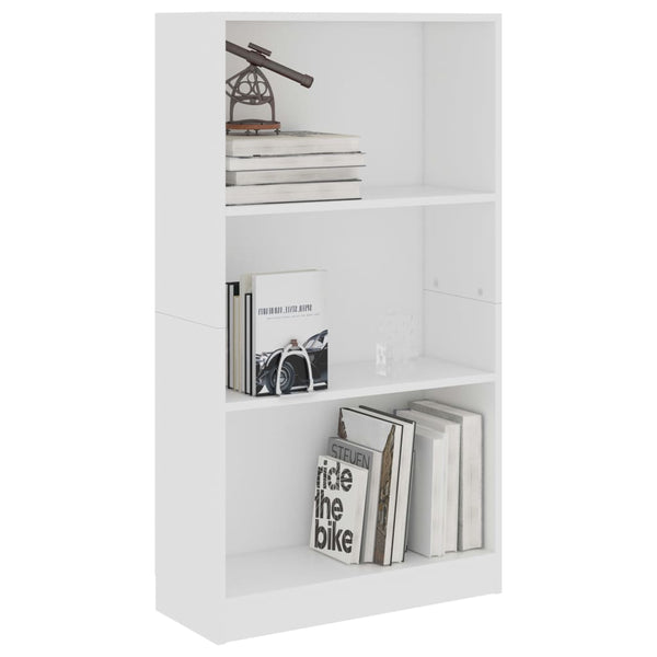 Weißes Bücherregal mit 3 Fächern